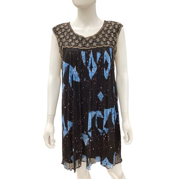 Moulinette Soeurs By Anthropologie Dress Women’s Size 8P Beaded Top Part Black - Picture 1 of 6